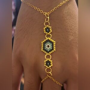 Gold and Black Evil Eye Bracelet